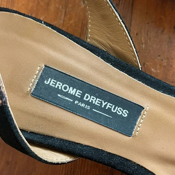 JEROME DREYFUSS Made in France Snakeskin Slingback Kitten Heels - Picture 8 of 8